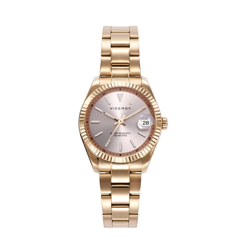 Reloj Mujer Acero Ip Dorado Viceroy Esfera Dorada