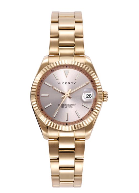 Reloj Viceroy  mujer Chic  brazalete de acero Ip dorada 42438-97