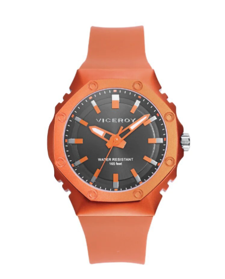 Reloj Viceroy hombre caja de aluminio y correa silicona naranja 41131-97
