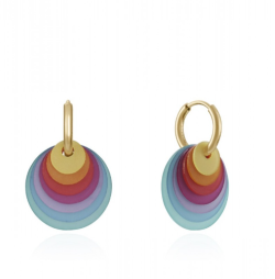 Pendientes Viceroy Colors acero dorado resina multicolor 14030E01019