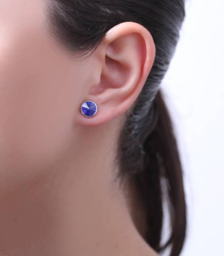 Pendientes "Chromatic" pequeños Azul Plata de ley