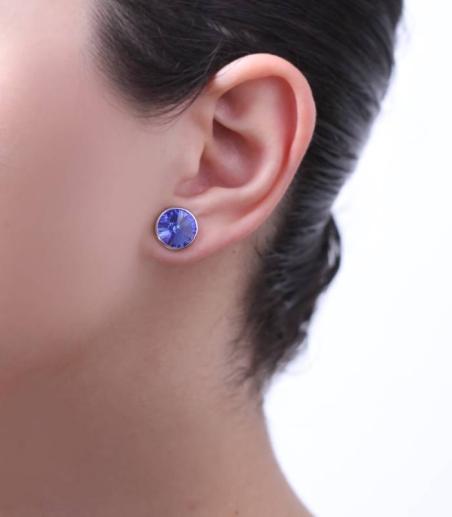 Pendientes "Chromatic" grandes Azul Plata de ley