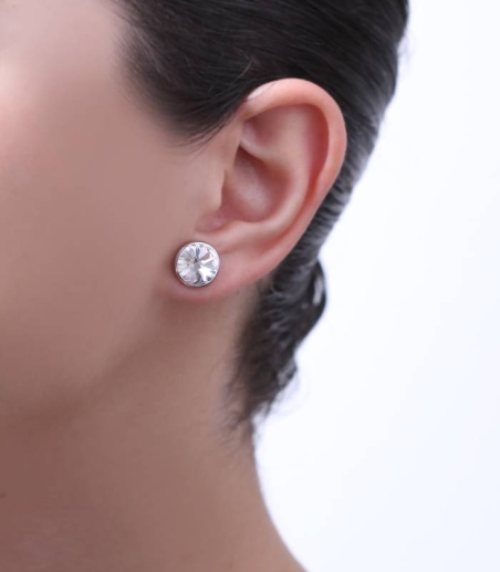 Pendientes "Chromatic" grandes Blanco Plata de ley