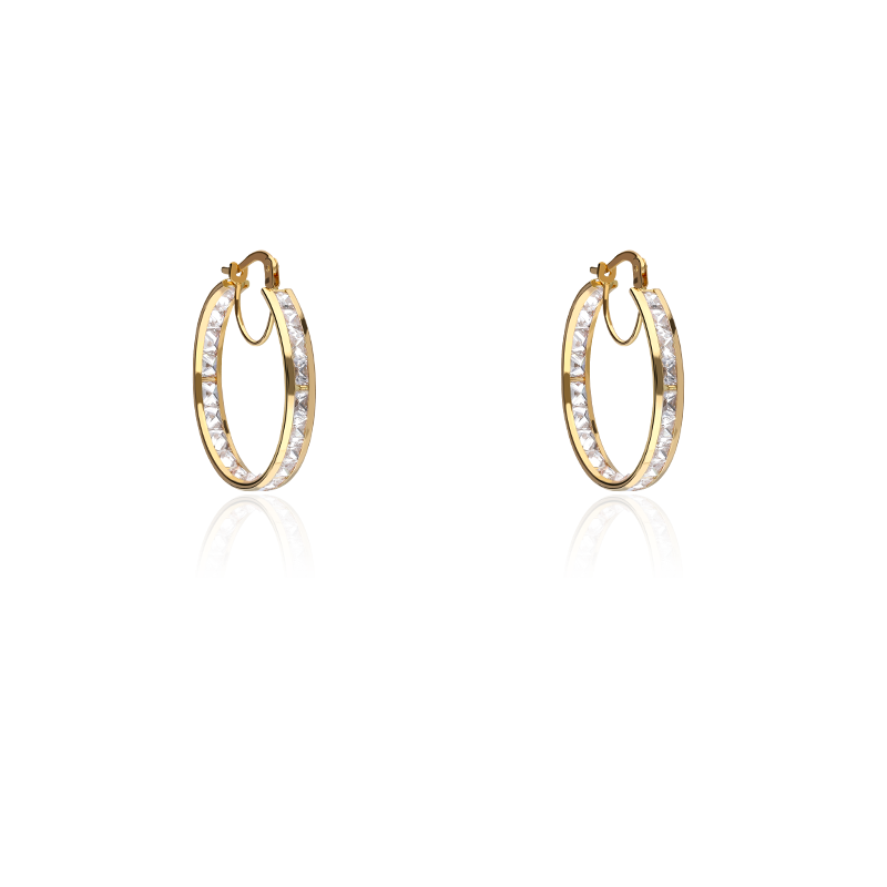 PENDIENTES ARO "DEROUA" 25MM ORO 18K