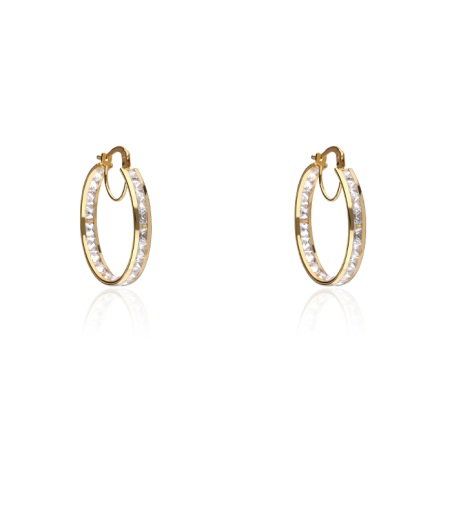 PENDIENTES ARO "DEROUA" 25MM ORO 18K