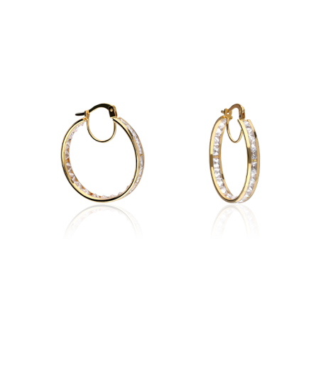 PENDIENTES ARO "DEROUA" 25MM ORO 18K