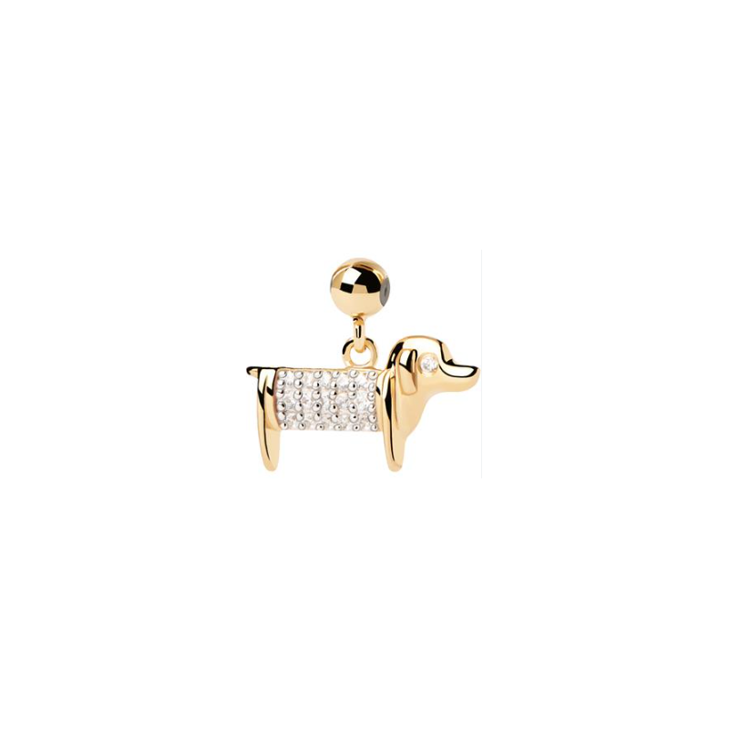 Charm Pdpaola perro circonita blanca CH01-080-U Charm Pdpaola perro circonita blanca CH01-080-U