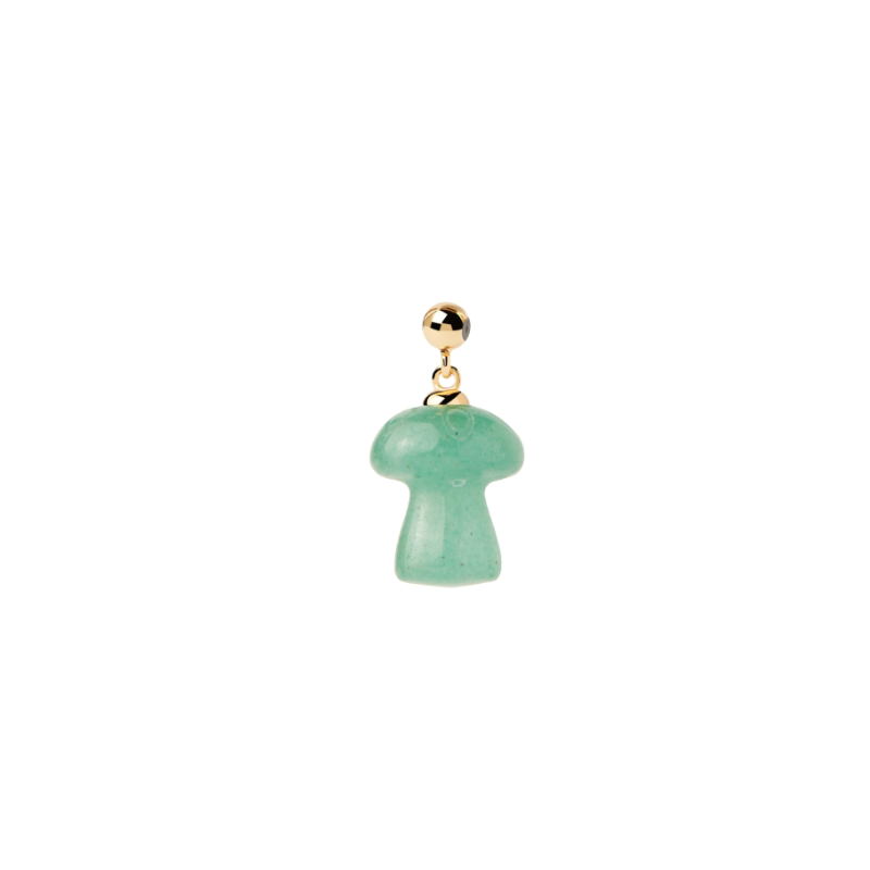 Charm Pdpaola seta piedra verde baño oro 18k CH01-113-U Charm Pdpaola seta piedra verde baño oro 18k CH01-113-U