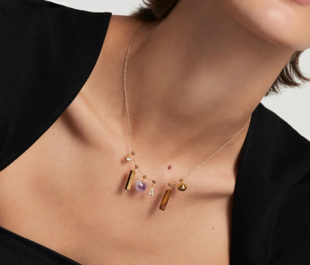 Charm Pdpaola Corazón amatista circonita baño oro 18k CH01-118-U