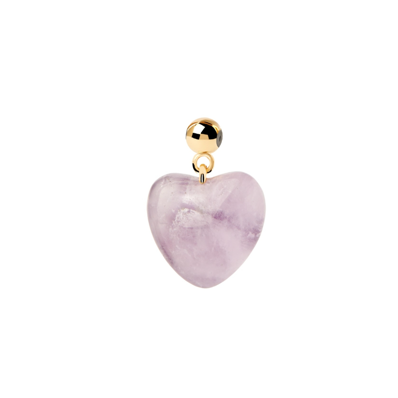 Charm Pdpaola Corazón amatista circonita baño oro 18k CH01-118-U
