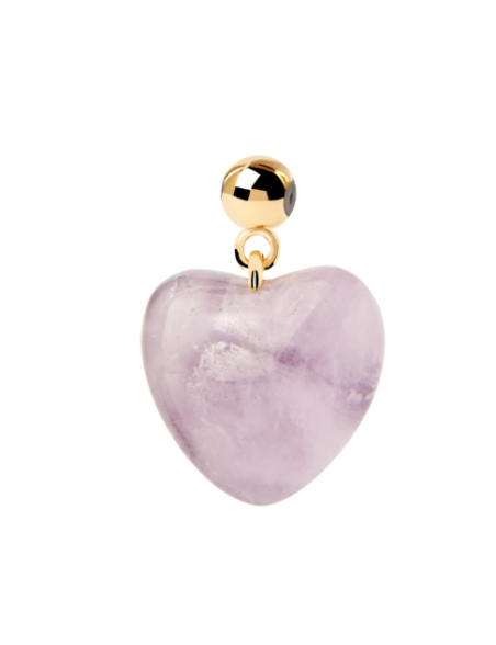 Charm Pdpaola Corazón amatista circonita baño oro 18k CH01-118-U