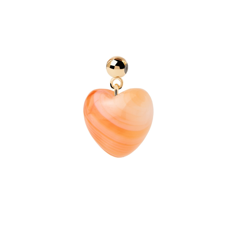 Charm Pdpaola Corazón agata naranja baño oro 18k CH01-117-U Charm Pdpaola Corazón agata naranja baño oro 18k CH01-117-U