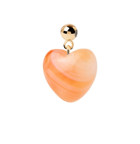 Charm Pdpaola Corazón agata naranja baño oro 18k CH01-117-U