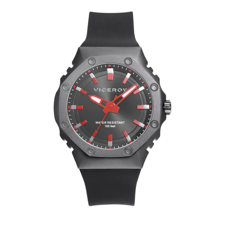 Reloj Viceroy hombre caja de aluminio y correa silicona negra 41131-57