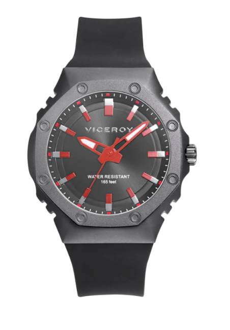 Reloj Viceroy hombre caja de aluminio y correa silicona negra 41131-57