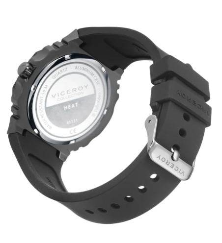 Reloj Viceroy hombre caja de aluminio y correa silicona negra 41131-57