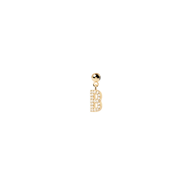 Charm Pdpaola inicial B con circonitas blancas CH01-051-U Charm Pdpaola inicial B con circonitas blancas CH01-051-U