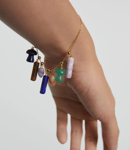 Charm Pdpaola seta piedra sodolita azul baño oro 18k CH01-112-U