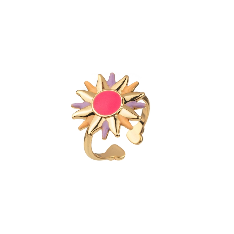 Anillo Agatha bañado oro sol esmaltado tonos fúcsia 2280036-256-53 Anillo Agatha bañado oro sol esmaltado tonos fúcsia 2280036-256-53