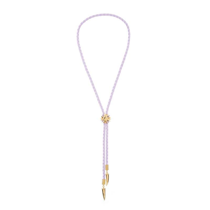 Collar Agatha piel trenzadas cuernos 2680186-405-TU Collar Agatha piel trenzadas cuernos 2680186-405-TU