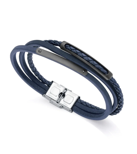 Pulsera Viceroy acero y piel azul 6477P01013