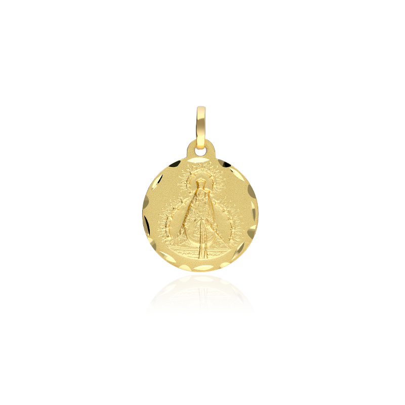 MEDALLA VIRGEN DE LA CABEZA ORO 18K 16MM (TODO OK. ACTIVAR!!!!)