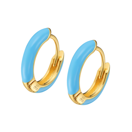 Pendientes Lotus plata esmalte azul mujer LP3500-4/2