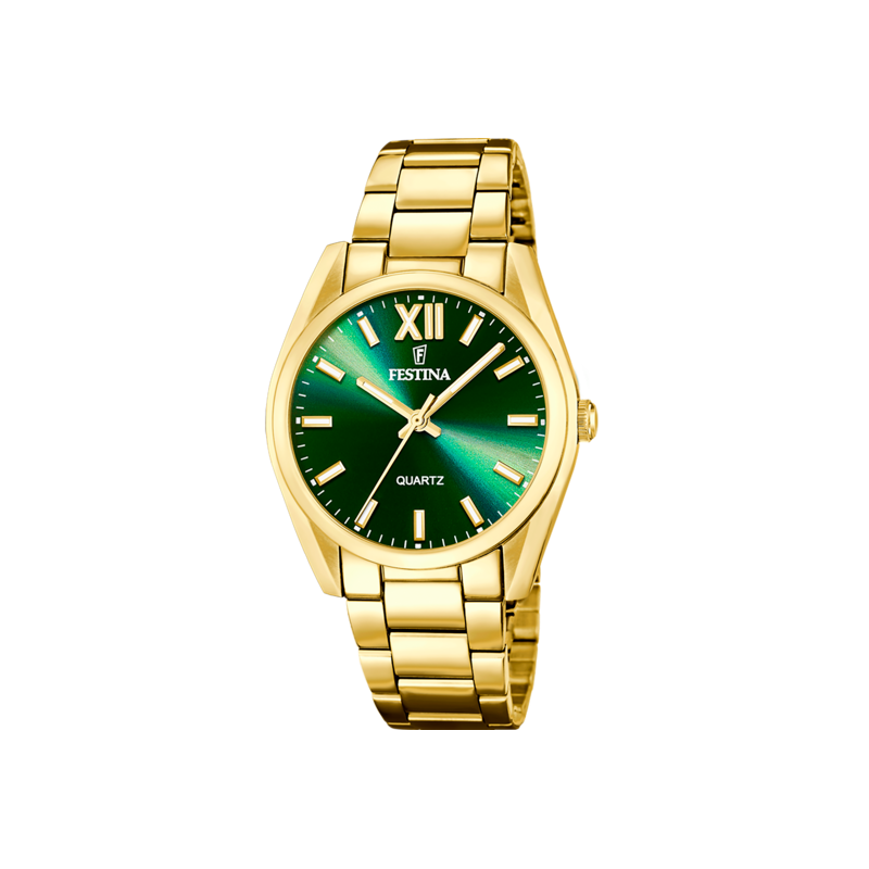 Reloj Festina acero dorado esfera verde F20640/9