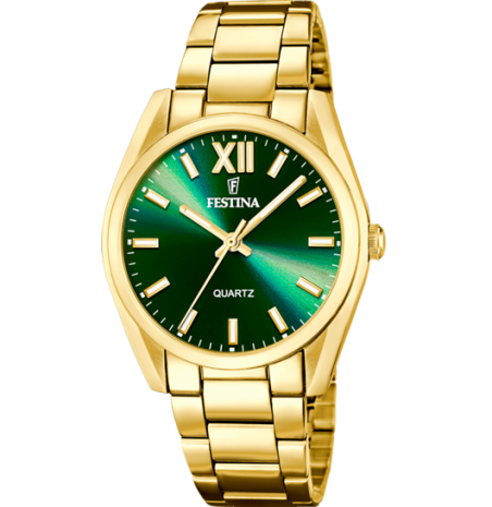 Reloj Festina acero dorado esfera verde F20640/9