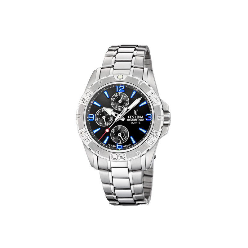 RELOJ FESTINA MULTIFUNCTION COLLECTION F20445/3 NEGRO CORREA DE ACERO,  HOMBRE