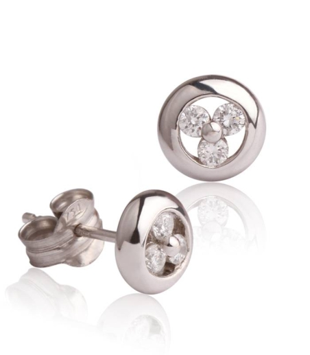 Pendientes Oro Blanco y Diamantes