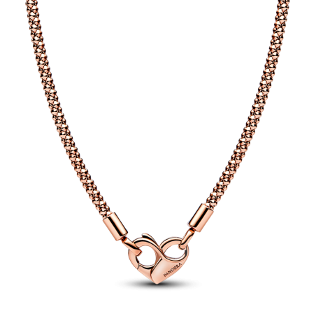 Collar Pandora baño oro rosa 14k tachuelas 382451C00