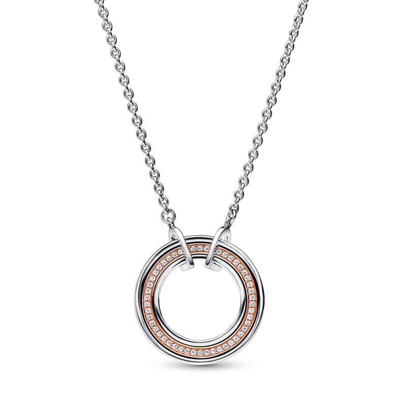 Collar Pandora Logo & Pavé en Dos Tonos 382772C01 Collar Pandora Logo & Pavé en Dos Tonos 382772C01