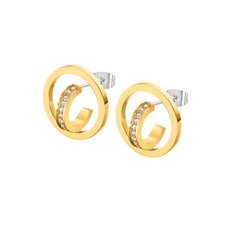 Pendientes Lotus acero dorado mujer LS2321-4/2