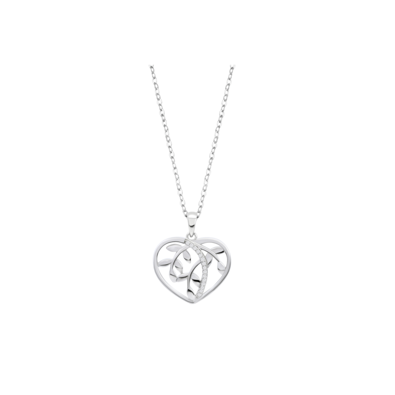 Collar Lotus plata mujer hojas LP3594-1/1