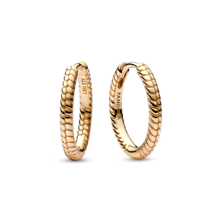 Pendientes Pandora aro baño oro de 14k 262728C00
