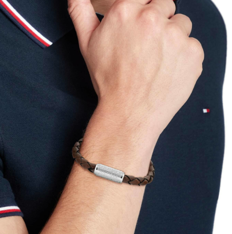 Pulsera Tommy Hilfiger Hombre Cuero marrón 2790482 - Joyerías Sánchez