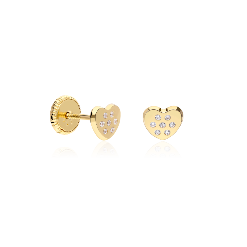 PENDIENTES "MARTA" CORAZÓN ORO 18K