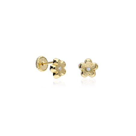 Pendientes Oro 18k y Circonitas "Maggi" 5mm