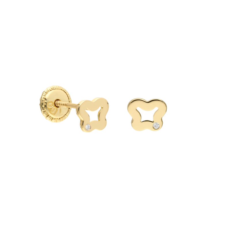 Pendientes Oro 18k y diamantes 0.03cts "Fara"