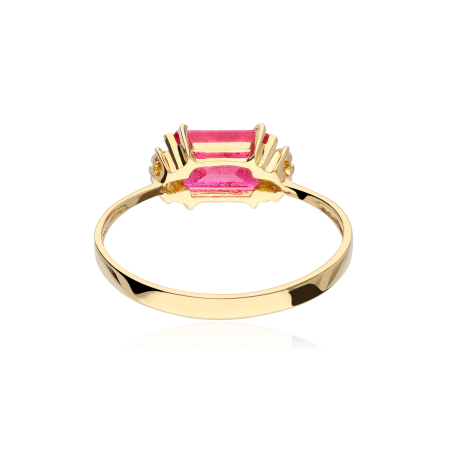 Anillo Oro 18k rubí y diamantes 0.06cts "Biella"