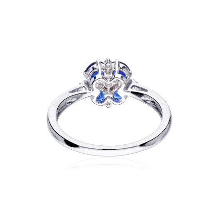 Anillo Oro 18k zafiros y diamantes 0.071cts "Bianzano"
