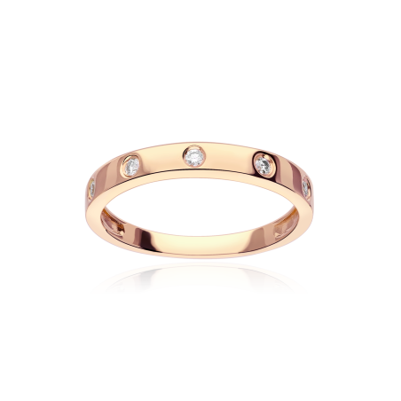 Anillo "Versa" Oro Rosa 18k y Diamantes 0.11cts