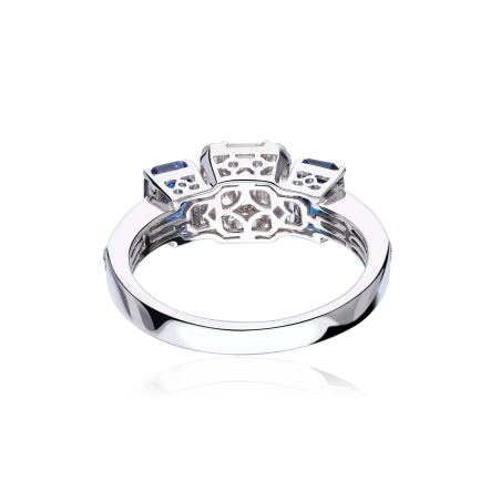 Anillo Oro 18k zafiros y diamantes 0.71cts "Bellagio"