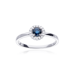 Anillo Oro 18k zafiro y diamantes 0.084cts "Barghe"