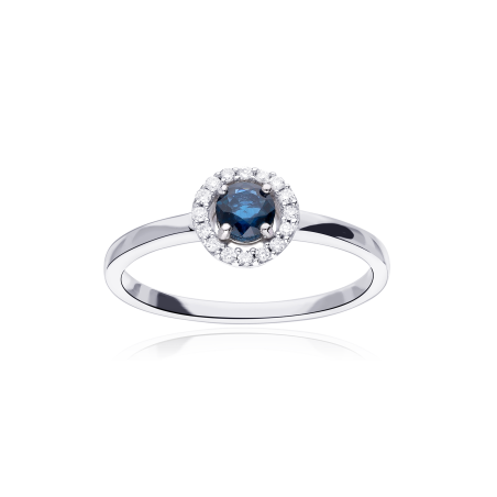Anillo Oro 18k zafiro y diamantes 0.084cts "Barghe"