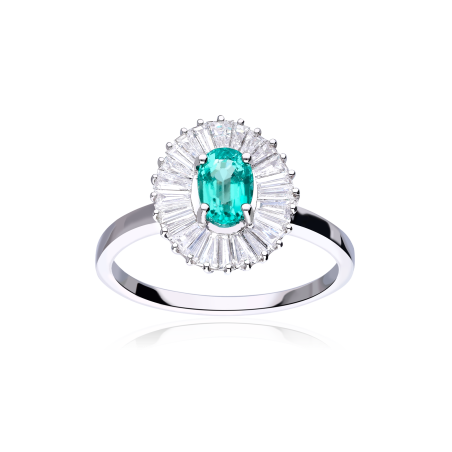 Anillo "Barbania" Esmeralda y Diamantes 0.60 cts