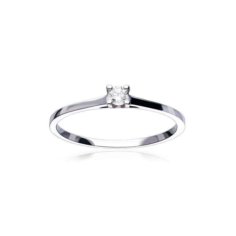 ANILLO "PIAMONTE" ORO BLANCO 18K Y DIAMANTE 0.10 CTS - Joyerías Sánchez