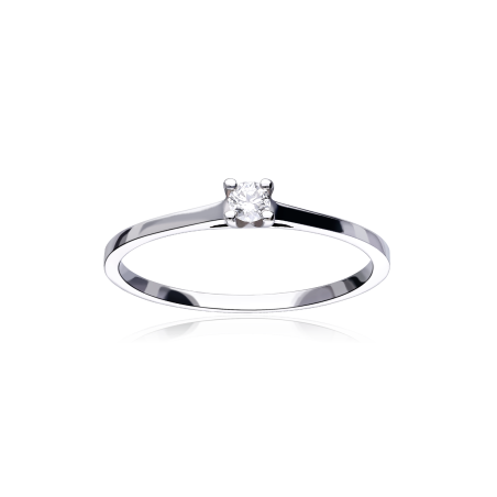 ANILLO "PIAMONTE" ORO BLANCO 18K Y DIAMANTE 0.10 CTS - Joyerías Sánchez