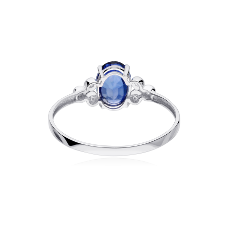 Anillo Oro 18k, zafiro y diamantes 0.04cts "Barile"